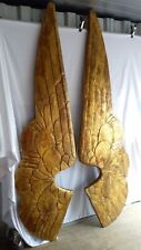 Massive Hand Made Angel Wings Wood Artwork Sculpture Carving Decor picture