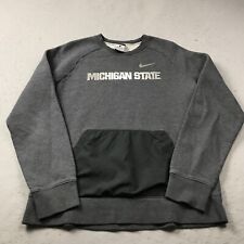 Michigan State Spartans Sweatshirt Mens Large Gray Nike Crewneck NCAA Pullover picture