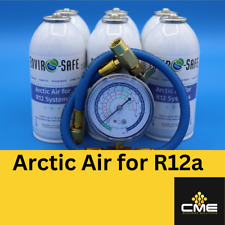 Enviro-safe Arctic Air for R12, AC Auto Coolant Support kit, 6 cans & Gauge picture