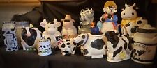 ULTIMATE VINTAGE COW COOKIE JAR COLLECTION  MOTHER'S DAY Wedding Gift GR8 COND picture