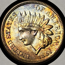 1861 CN Indian Head Cent_ CHOICE+ BU, Original Condition, Nicely Toned_ [JX-624] picture