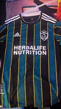LA Galaxy 21/22 Away Authentic Soccer Jersey Large Black Tech Green ***GREAT*** picture
