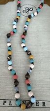 Plunder Design Fashion Jewelry Sawyer Marie Pastel Wood Bead Brown Cord Necklace picture