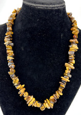 Beautiful Vintage Tiger Eye Handmade Strand Necklace Beads Natural Round 75g Old picture