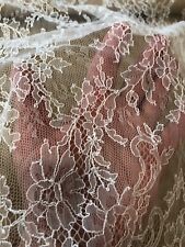 Solstiss Chantilly Lace, Ecru color, Double Scalloped 48” Wide. picture