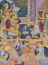 Fine Miniature Harem Painting Mughal Dynasty Art Real Gold And Stone Color Use picture