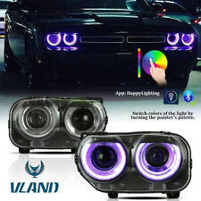 Used LED Headlights RGB Color Change Lamps For 2015-2022 Dodge Challenger SE R/T picture