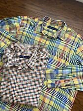Lot of 2 Polo Ralph Lauren Shirt Mens 2XB Big Oxford Check Button Up Preppy Logo picture
