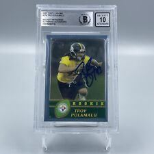 Troy Polamalu Signed Autographed 2003 Topps Chrome #274 RC Beckett BAS 10 Auto picture