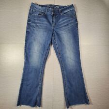 Seven7 Ankle Flare Jeans Frayed Hem Stretch Womens Size 10 picture
