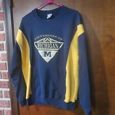 Vintage Michigan Wolverines Sweatshirt Large Blue Crewneck Ncaa Usa 90s picture