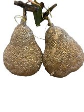 Vintage Gold Sugar Beaded Frosted Fruit Pears   2 picture