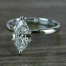 Gorgeous Special Women's Solitaire Style Ring With Marquise Cut White CZ picture