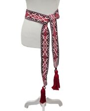 Red Woven Belt with Pattern for Women, Slavic Hand Woven Sash Belt (Item#94) picture