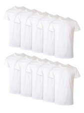 Men's Super Value Pack White Crew T-Shirt Undershirts, 10 Pack picture