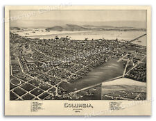 Bird's Eye View 1894 Columbia Pennsylvania Vintage Style City Map - 18x24 picture