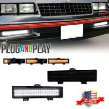 2x Smoked Sequential LED Front DRL Corner Signal Lights For 81-88 Monte Carlo SS picture