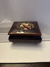 Miss Bellevue Vintage Polished Wood Music Box ‘Torna A Surriento’ Made In Italy picture