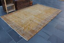 Vintage large rug, Handmade wool rug, Diningroom rug, Carpet 6 x 9.1 ft MBZ2484 picture