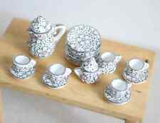 Dollhouse Miniature Porcelain Dinnerware Coffee tea pot cups dish set Tableware picture
