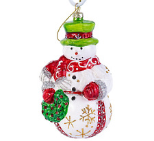 Snowman Glass Ornament, 5