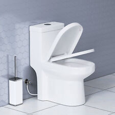 HOROW Small Bathroom Compact One Piece Dual Flush Toilet With Soft Closing Seat picture