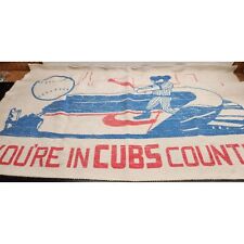 Vintage MLB Chicago Cubs throw rug  - Few stains and pilling-LOOK at photos picture