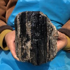 8.36LB TOP Natural Black Tourmaline Crystal Rough Mineral Healing Specimen 785 picture