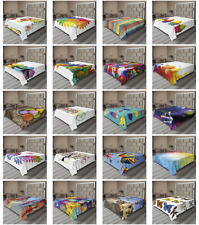 Ambesonne Colorful Print Flat Sheet Top Sheet Decorative Bedding 6 Sizes picture