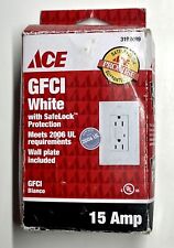Nos ACE - GFCI Outlet Safelock Protection 15 Amp 125V Blanco Electrical 3192499 picture