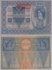 Austria 1000 Kronen 1902 ND 1919 P 61 BIG Size AUnc picture