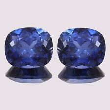 Natural Ceylon Blue Sapphire 8 x 6 MM Cushion Cut Loose Gemstone Matching Pair picture