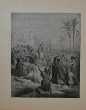 Antique Gustave Dore Religious Art Print Jesus in Jerusalem Printed 1880 picture