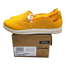 Clarks Womens Shoes Casual Slip On Flats Breeze Step Yellow Bright Coral 8W picture