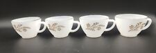 Set Of 4 VTG  Federal Milk Glass Dinnerware Golden Wheat Tea Coffee Cup Mug picture