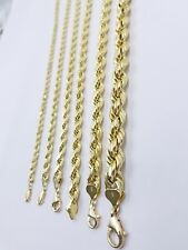 SOLID 10k Yellow Gold Rope Necklace 2 3mm 4mm 18