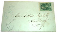 1876 DUTCHESS & COLUMBIA RPO ENVELOPE CENTRAL NEW ENGLAND RAILWAY NEW HAVEN picture