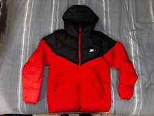 Nike Puffer  Jacket Sportswear Storm-Fit Down-Fill Men's Size Small- Red & Black picture