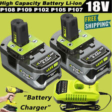 2X For RYOBI P108 18V High Capacity 8.0Ah Battery 18 Volt Lithium-Ion One+ Plus picture