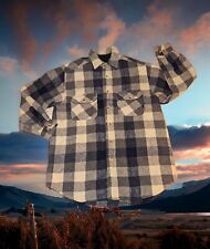 ALASKA WILDERNESS GEAR 1959 Mens Plaid THICK Flannel Shirt Black Gray Size Large picture