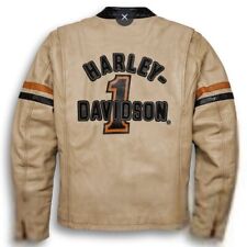 Vintage Mens Harley Davidson Adventure Motorcycle Racing Leather HD Biker Jacket picture