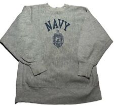 Vintage Navy Champion Reverse Weave Men’s Large Gray Naval Academy 1980s AN4 picture