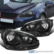 Fit VW 05-10 Golf Mk5 Jetta Rabbit Replacement Black Clear Headlights Head Lamps picture