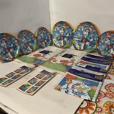 Vintage Dr Seuss Jim Henson Party Table Cover Plates Treat Sacks Stickers 1997 picture