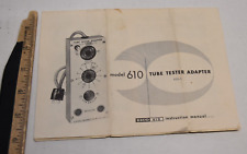 Original  Eico Model 610 TUBE TESTER ADAPTER MANUAL 1962 picture