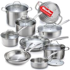 Mueller Pots and Pans Set 17-Piece Ultra-Clad Pro Stainless Steel Cookware Set picture