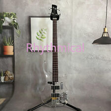 Clear 4 Strings Electric Bass Guitar Maple Neck Chrome Hardware Acrylic Body picture