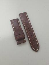 Authentic New Panerai 24/22mm OEM Brown Alligator Watch Strap for Tang Buckle  picture