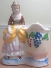 VTG Porcelain Victorian Lady Toothpick Holder Collectible Made in Occupied Japan picture