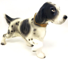 Vintage Champion English Setter Hunting Dog Figurine Porcelain 8214 Black White picture